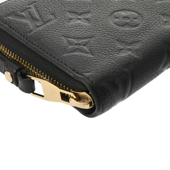 LOUIS VUITTON Monogram Empreinte Zippy Wallet Noir M61864 Women's Leather Long - Picture 4 of 13